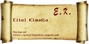 Eitel Klaudia névjegykártya